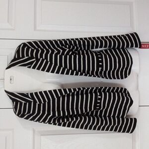 Merona Black and White Striped Knit Blazer
